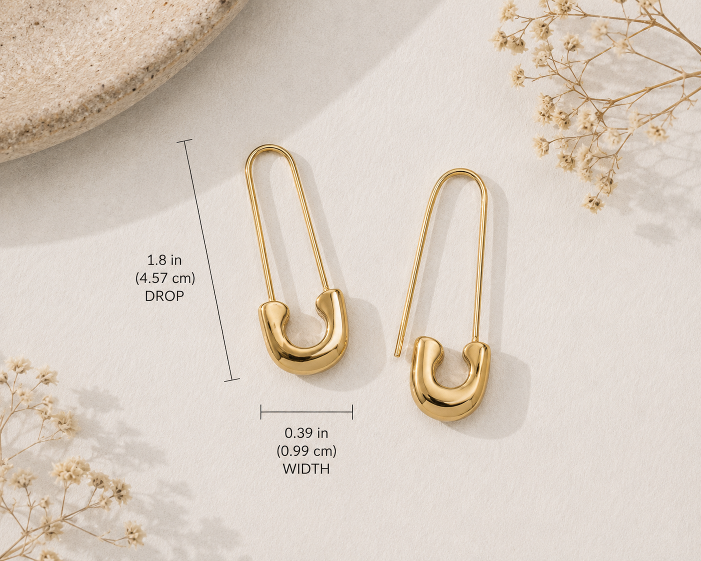 Safety Pin Alloy Brooch Style Simple Earrings
