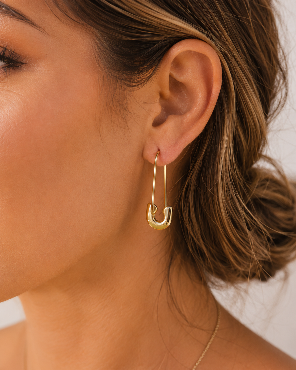 Safety Pin Alloy Brooch Style Simple Earrings